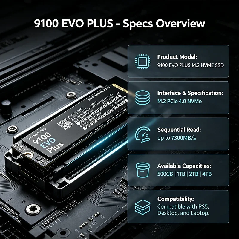 9100 EVO PLUS M.2 NVMe SSD: 몇  - M.2 Nvme 4Tb Pcie 4.0 Ssd 리뷰 및 가격